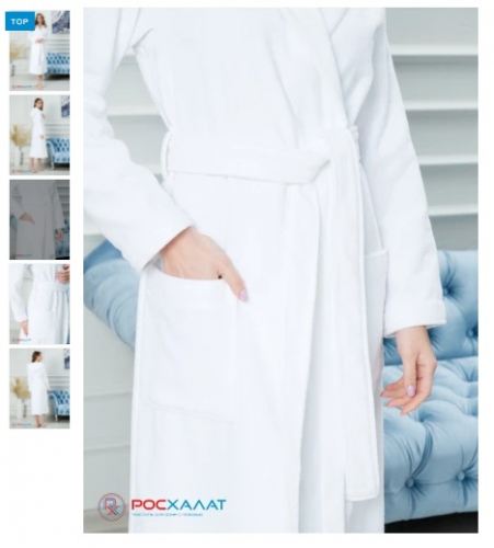 МЗ-06 (1)Женский халат с капюшоном белый