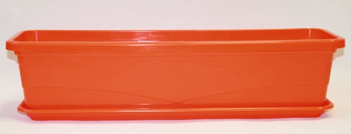 Ящик балконный 60см (оранжевый) с поддоном