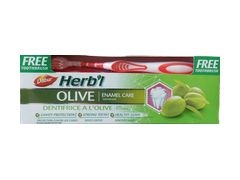 Зубная паста Dabur Herb'l Olive (с экстрактом оливы) с зубной щеткой  150 гр.
