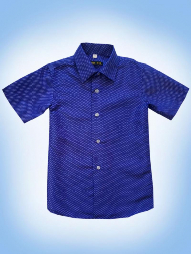 Рубашка д/м арт.РА-774 К ярко синяя в горошек