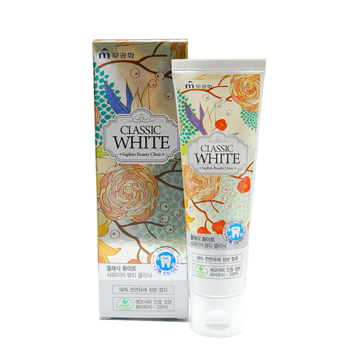 Зубная паста «Classic White» -Отбеливающая зубная паста “Saphire Beauty Clinic” с ароматом мяты и зеленого чая, туба 110 гр / 40