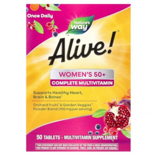 Nature's Way, Alive! полноценный мультивитаминный комплекс для женщин старше 50 лет, таблетки