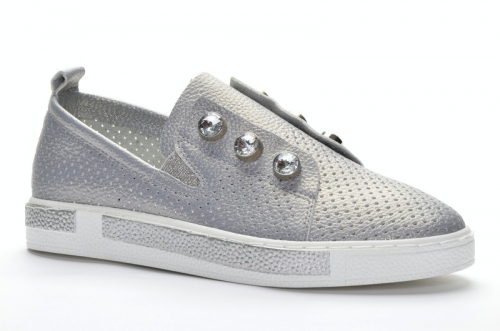 Stylele Y95-5(95-15) Слипоны женские сер нат (прессов) кожа