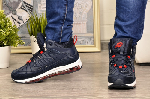 Sport + NK DB5069-3 Кроссовки син нат замша+иск кожа, подклад иск мех