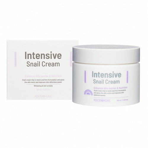 Антивозрастной функциональный крем для лица с муцином улитки FOODAHOLIC INTENSIVE SNAIL CREAM 100мл