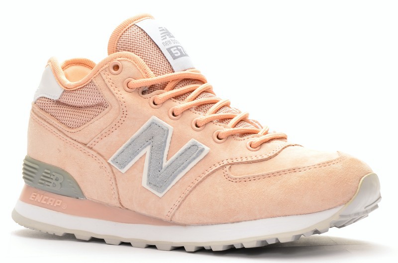 Sport + NB RB35-5 Кроссовки персик замша, подклад комби мех (нат+иск)