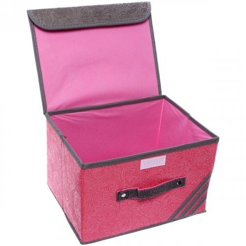Коробка для хранения вещей 26*20*17 Узоры розовый