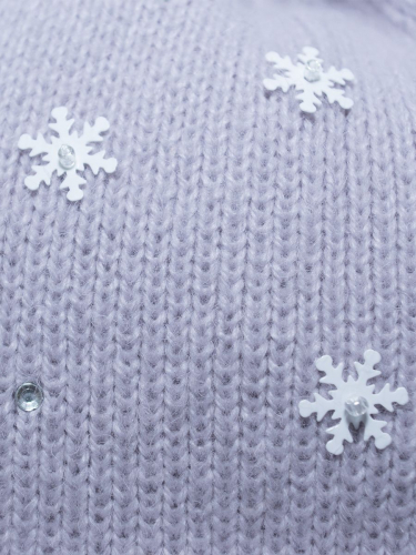 Комплект зимний для девочки шапка+снуд Снежка (Цвет лавандовый), размер 50-52, шерсть 30%