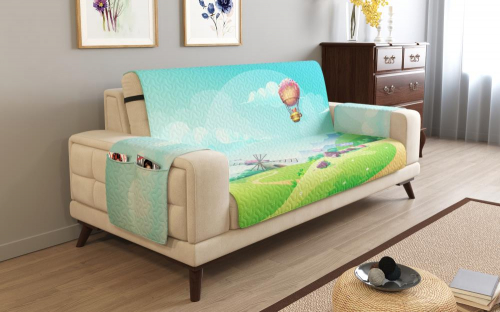 Дивандек на 2х местный диван с подлокотниками, 135*165 см. + 30 см. клапан арт. ДДСМ089-11081-СД.М0006