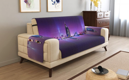 Дивандек на 2х местный диван с подлокотниками, 135*165 см. + 30 см. клапан арт. ДДСМ089-16149-СД.М0006