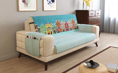 Дивандек на 3х местный диван с подлокотниками, 195*165 см. + 30 см. клапан арт. ДДСМ023-11016-СД.М0006