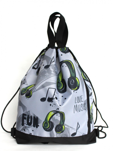 Рюкзак, мешок для сменки R001, принт FUN (LOVE MUSIC) 