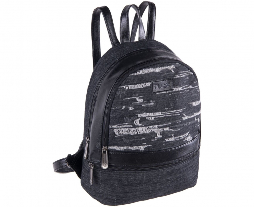 1614p. 2961p. Рюкзак PULSE FIRENZE BLACK JEANS, 26x32x14см