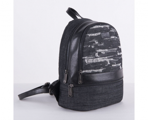 1614p. 2961p. Рюкзак PULSE FIRENZE BLACK JEANS, 26x32x14см