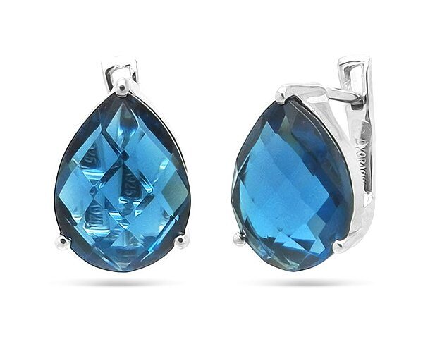 Серьги из серебра лондон топаз кварц, Джеймс