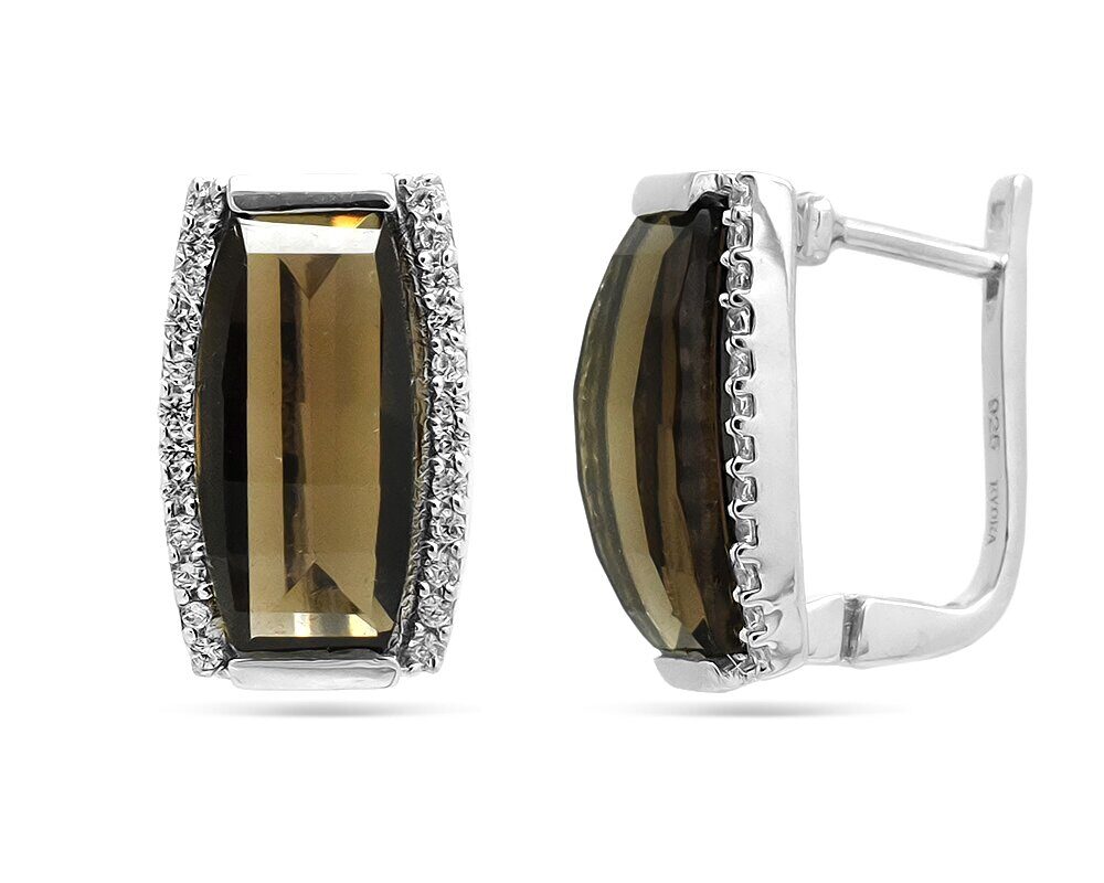 Серьги из серебра раухтопаз, Лика