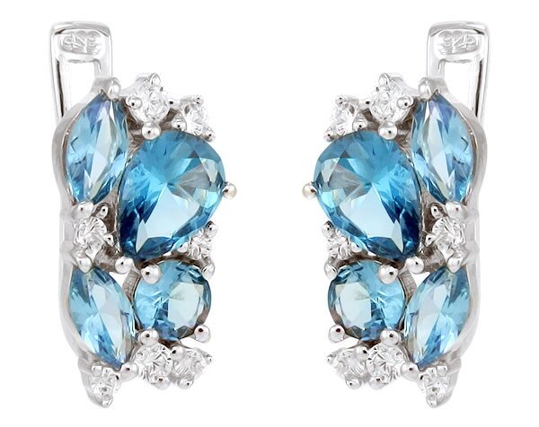 Серьги из серебра лондон топаз кварц, Гирлянда2