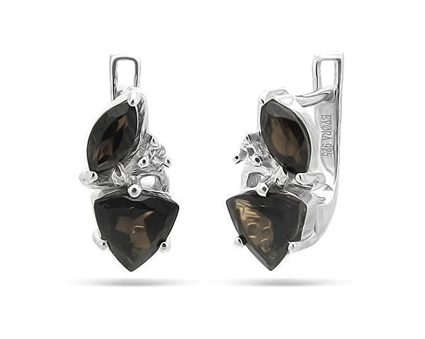 Серьги из серебра раухтопаз, Аксиома