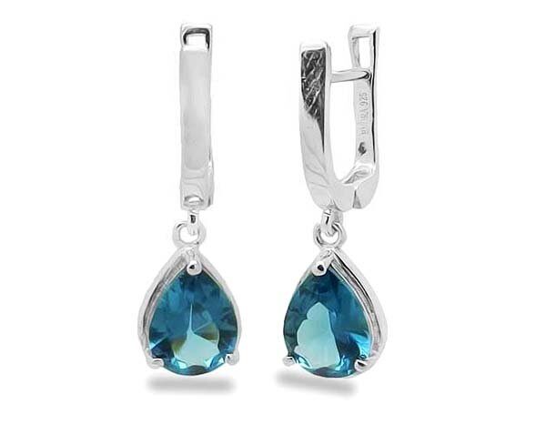 Серьги из серебра лондон топаз кварц, Маркел