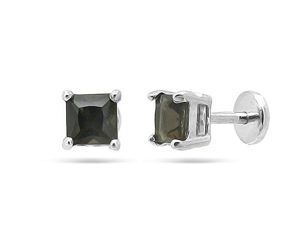 Серьги из серебра раухтопаз, Ю-25002р