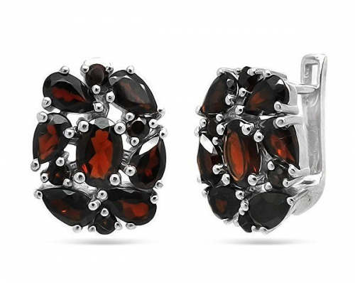 Серьги из серебра гранат, Асида
