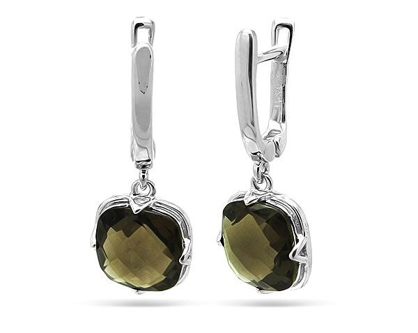 Серьги из серебра раухтопаз, Фурианте