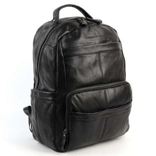 Мужской кожаный дорожный рюкзак 5310 Блек