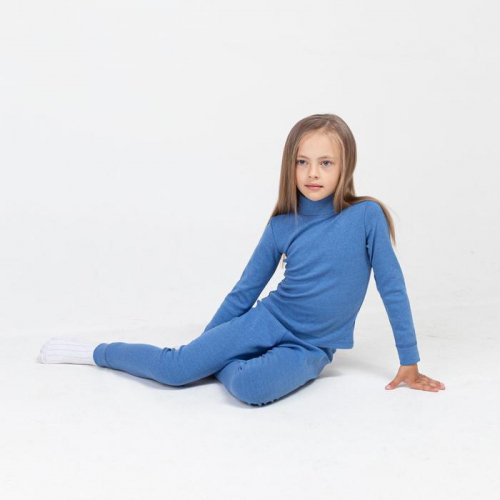 Термобельё для девочки (водолазка,брюки), цвет синий, рост 128 см (34)
