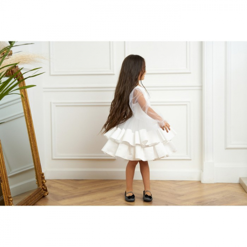 Платье нарядное детское KAFTAN, рост 86-92 см (28), белый
