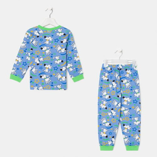 Пижама для мальчика, цвет голубой/собачки, рост 116 см