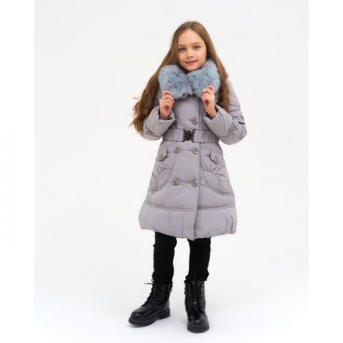 Пальто для девочки, цвет серый, рост 134 см