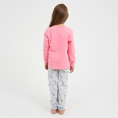 Пижама для девочки, цвет персик/серый, рост 98 см