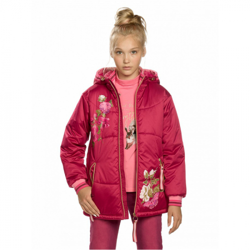 Куртка для девочек, рост 122 см, цвет малиновый
