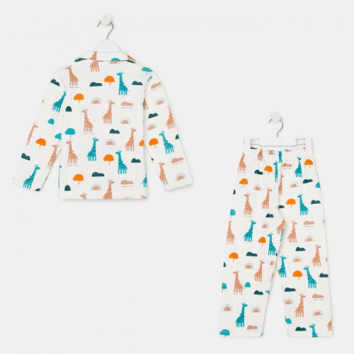 Пижама детская, цвет белый/жирафы, рост 92-98 см