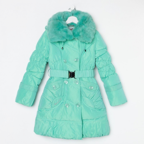 Пальто для девочки, цвет мята, рост 158 см