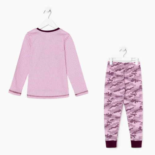 Пижама для девочки, цвет розовый, рост 98-104