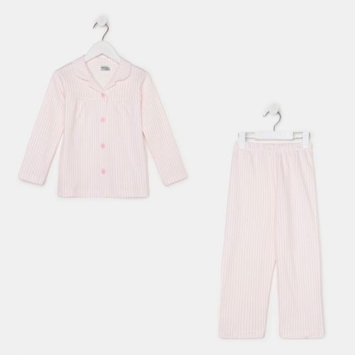Пижама детская, цвет белый/розовый, рост 92-98 см