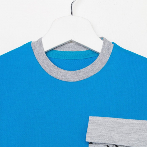 Джемпер (свитшот) для мальчика Н2804-7211, цвет серый/синий, рост 104 см (56)