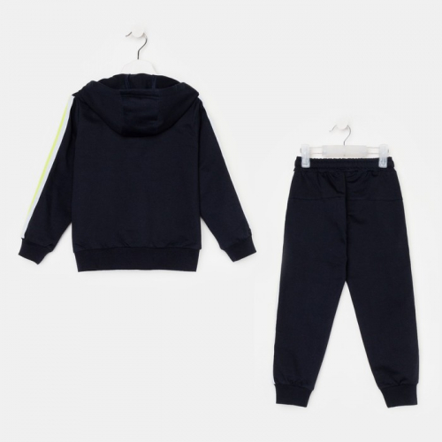 Комплект для мальчика (джемпер, брюки), цвет тёмно-синий, рост 98 см