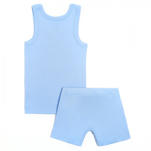 Комплект (майка, трусы) для мальчика, цвет голубой, рост 104-110 см