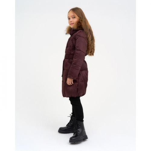 Пальто для девочки, цвет шоколад, рост 128 см