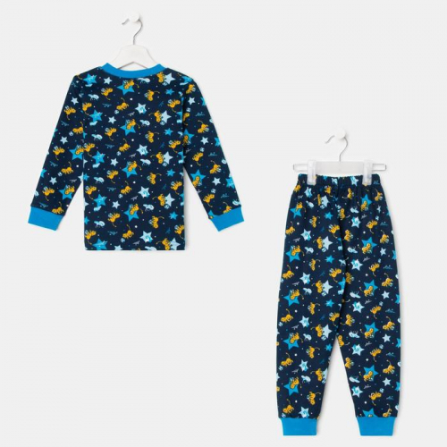 Пижама для мальчика, цвет тёмно-синий, рост 104 см