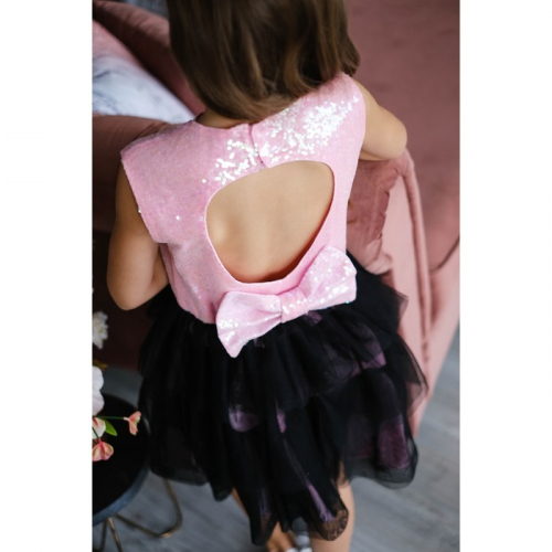 Платье для девочки KAFTAN, рост 98–104 см (30), цвет розовый/чёрный