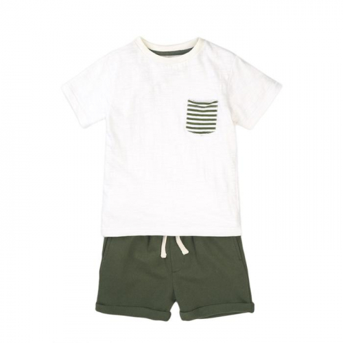 Комплект для мальчика(футболка и шорты), размер 4-5 года, цвет хаки