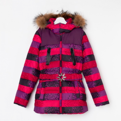Куртка для девочки, цвет розовый/сиреневый, рост 158 см