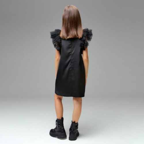 Платье нарядное детское, цвет чёрный, рост 140 см