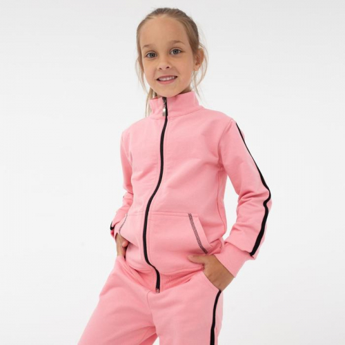 Костюм спортивный для девочки, цвет розовый, рост 122 см