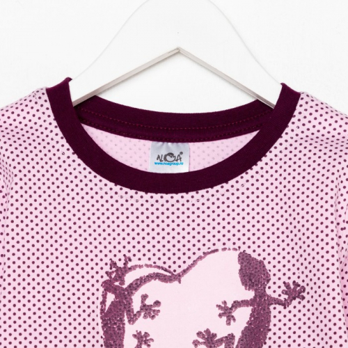 Пижама для девочки, цвет розовый, рост 98-104