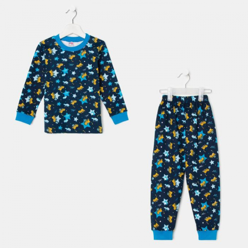 Пижама для мальчика, цвет тёмно-синий, рост 104 см