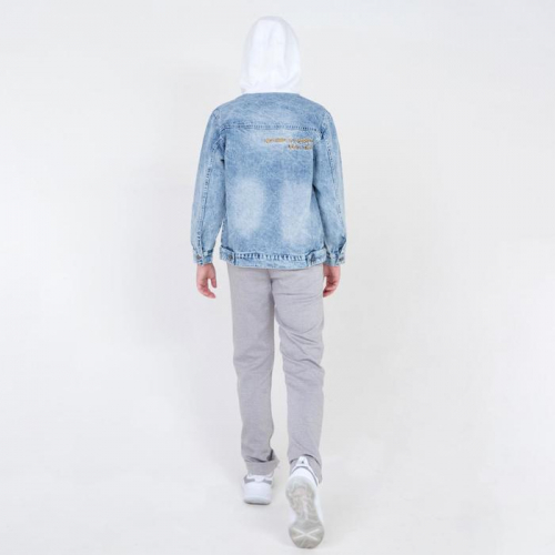 Куртка джинсовая для мальчика, цвет голубой, рост 146 см